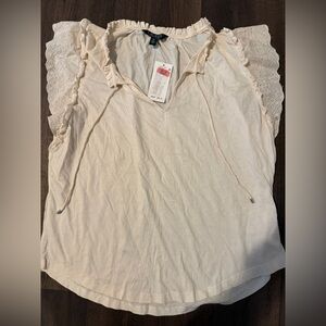 Ralph Lauren Cream Ruffled Top